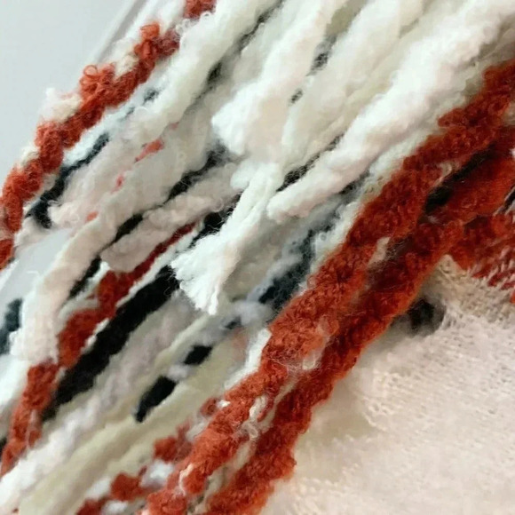 Free People  Ivory Valley Plaid Fringe Scarf New! - Picture 6 of 6